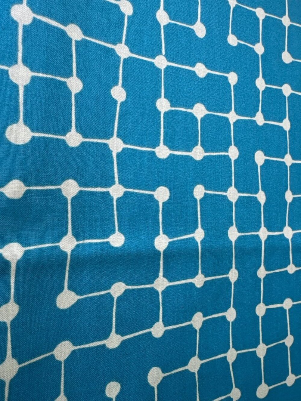 Andover Fabrics Kim Schaefer 26" x 44" Aqua Off-White Cotton Geometric Fabric
